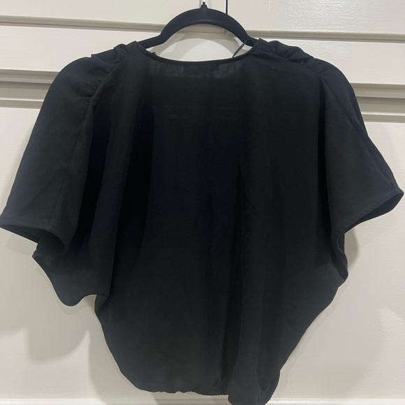 Brand New Zara Black Draped Blouse - Picture 3 of 3